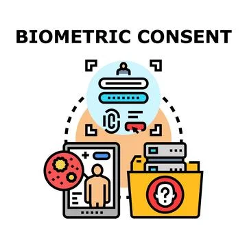 Biometric consent for personal data and health information Stock Illustration