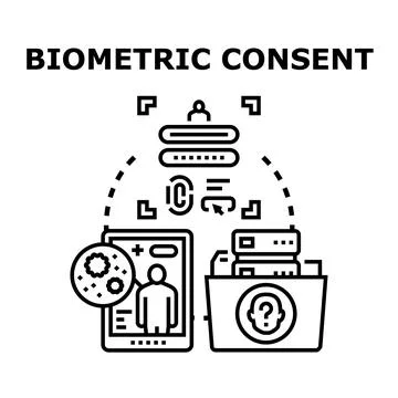 Biometric consent for personal data and health information Stock Illustration