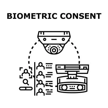 Biometric consent for personal data authentication Stock Illustration