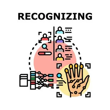 Biometric data analyzing for identity recognition system Stock Illustration
