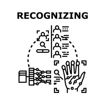 Biometric data analyzing for identity recognition system Stock Illustration