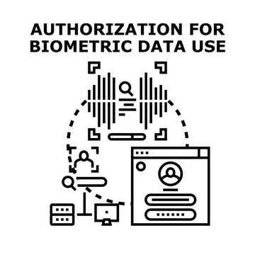 Biometric data authorization for secure access control Stock Illustration