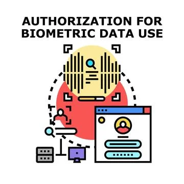 Biometric data authorization for secure access control 스톡 일러스트