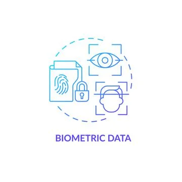 Biometric data blue gradient concept icon Stock Illustration