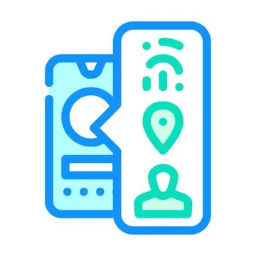 Biometric data color icon vector illustration line Illustrazione stock