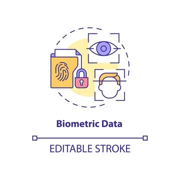 Biometric data concept icon Stock Illustration