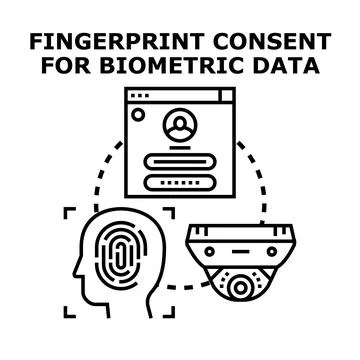 Biometric data consent and secure identification concept Stock Illustration