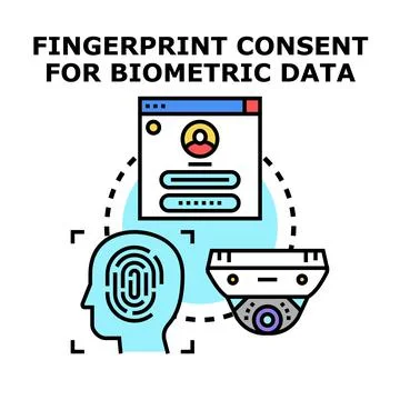 Biometric data consent and secure identification concept Stock Illustration