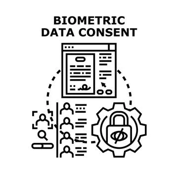 Biometric data consent for personal identity access Stock Illustration