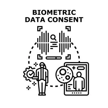 Biometric data consent for personal identity access Stock Illustration