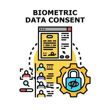 Biometric data consent for personal identity access Stock Illustration