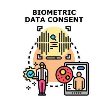 Biometric data consent for personal identity access Stock Illustration