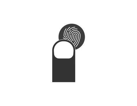 Biometric data, fingerprint, scan icon. Vector illustration, flat design. Stock Illustration