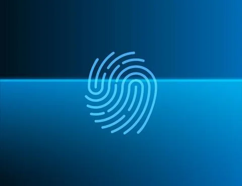Biometric data, fingerprint, scan icon. Vector illustration, flat design. Stock-Illustration