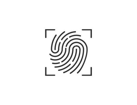 Biometric data, fingerprint, scan icon. Vector illustration, flat design. Stock-Illustration