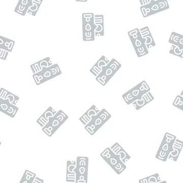 Biometric data glyph vector seamless pattern sign 스톡 일러스트