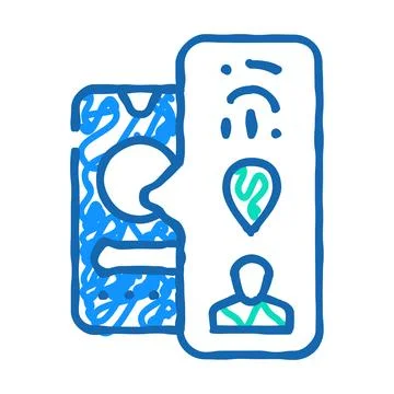 Biometric data icon doodle illustration Stock Illustration
