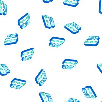 Biometric data isometric icon seamless pattern sign Stock Illustration