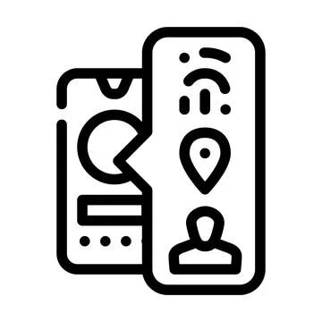 Biometric data line icon vector illustration line Stock Illustration