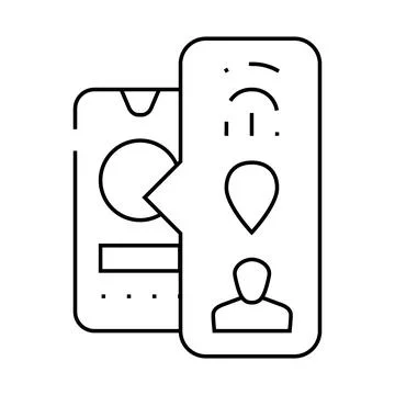 Biometric data line icon vector illustration line 库存插图