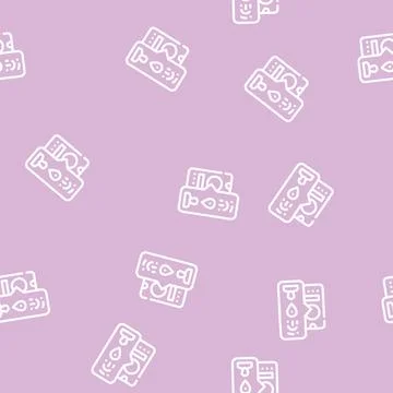 Biometric data line vector seamless pattern line Stock Illustration