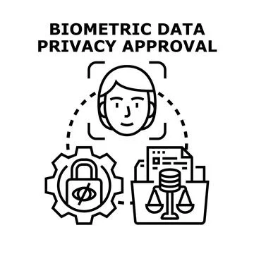 Biometric data privacy approval secure identity concept Stock Illustration