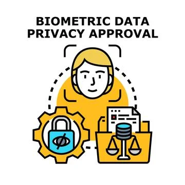Biometric data privacy approval secure identity concept Stockillustratie