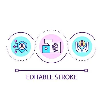 Biometric data privacy loop concept icon 스톡 일러스트