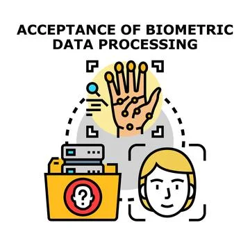 Biometric data processing acceptance and digital identity management Stock Illustration