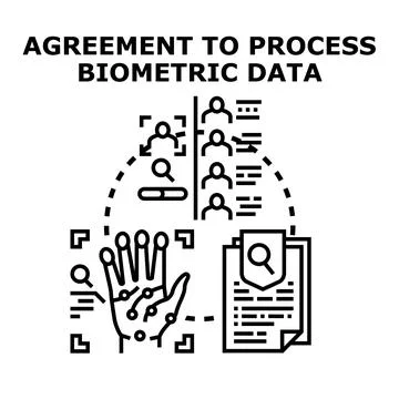 Biometric data processing consent and privacy agreement Illustrazione stock