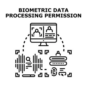 Biometric data processing permission concept illustration Stock Illustration