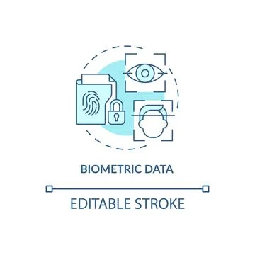 Biometric data turquoise concept icon Stock Illustration