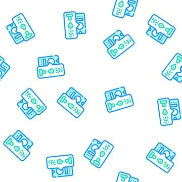 Biometric data vector seamless pattern line Stock Illustration