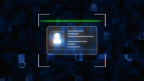 Biometric Digital Identity Verification Card Scanner Stock Footage 341369510