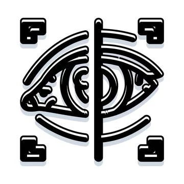 Biometric eye scanning for digital security recognition system Illustrazione stock