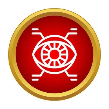 Biometric eye scanning identifying system technology icon Stock Illustration