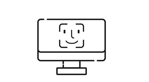 Biometric face recognition icon 库存插图