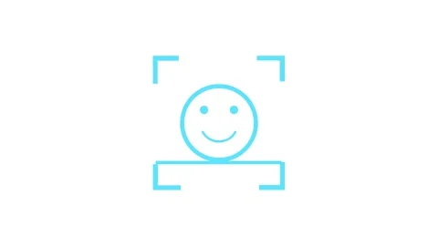 Biometric face recognition scan animation with smile face and green checkma.. Stock Footage 340630413