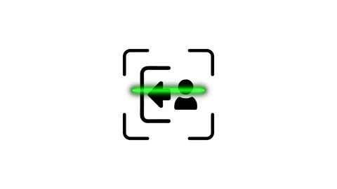 Biometric face recognition scan animation with green laser line and user pr.. Stock Footage 346498806