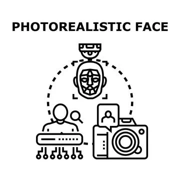 Biometric face recognition scanning and digital identification Stock Illustration
