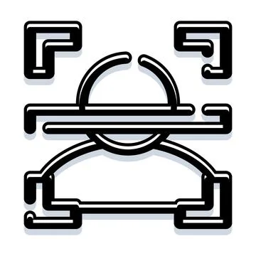 Biometric face recognition scanning for digital identity verification Stock Illustration