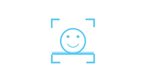 Biometric face recognition scanning failed animation with red cross mark ic.. Stock Footage 340630411