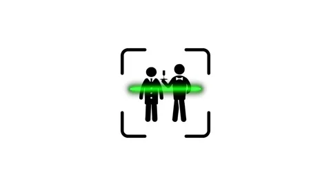 Biometric face recognition scanning two male figures in suits motion graphi.. Stock Footage 346498808