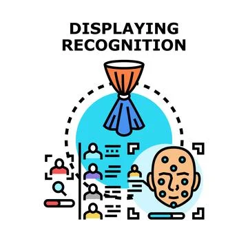 Biometric face recognition system analyzing user profiles Stock Illustration