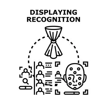 Biometric face recognition system analyzing user profiles Stock Illustration