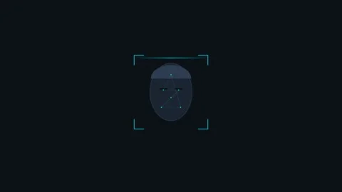 Biometric Face Scan Animation to Secure Payments with Verified Status Stock-Footage 337544076