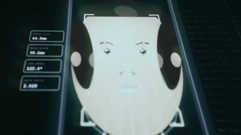 Biometric face scan underway for identity confirmation Stock Footage 333834739