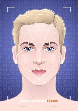 Biometric Facial Recognition Illustrazione stock