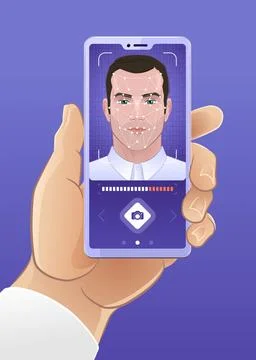 Biometric Facial Recognition Illustrazione stock