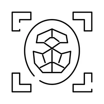 Biometric facial recognition scanning system icon design Stock Illustration